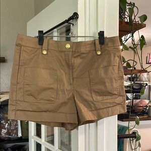 J. Crew Patch Pocket Suit Short in Lightweight Chino (Camel/12)